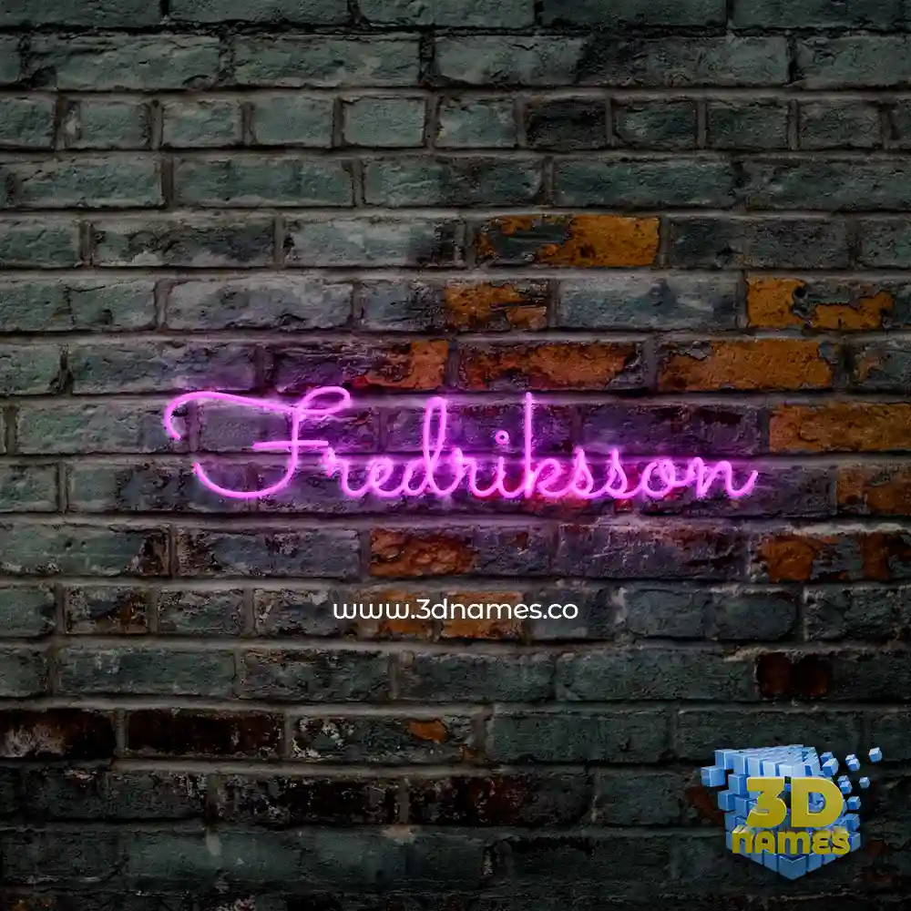 fredriksson in Pink Neon style - 3D name wallpaper
