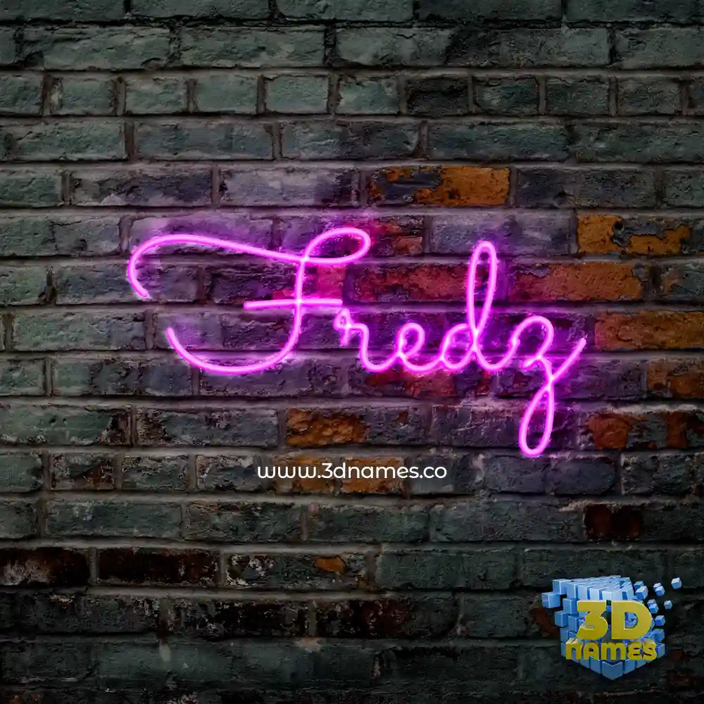 fredz in Pink Neon style - 3D name wallpaper