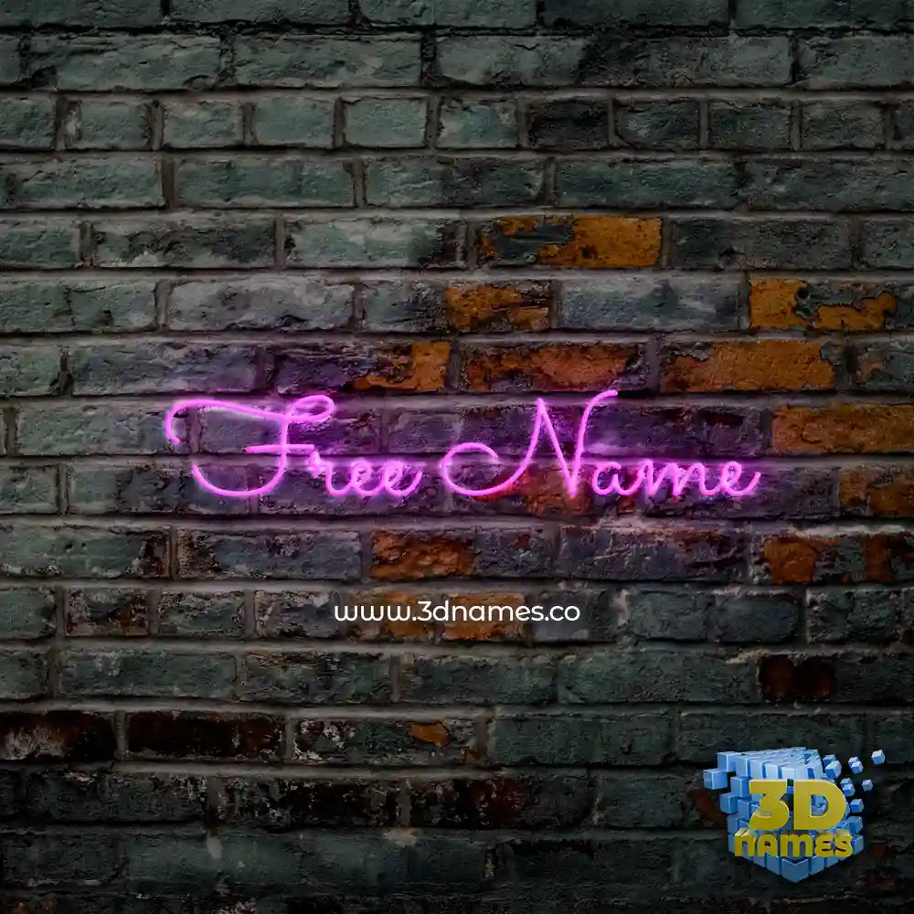 free name in Pink Neon style - 3D name wallpaper