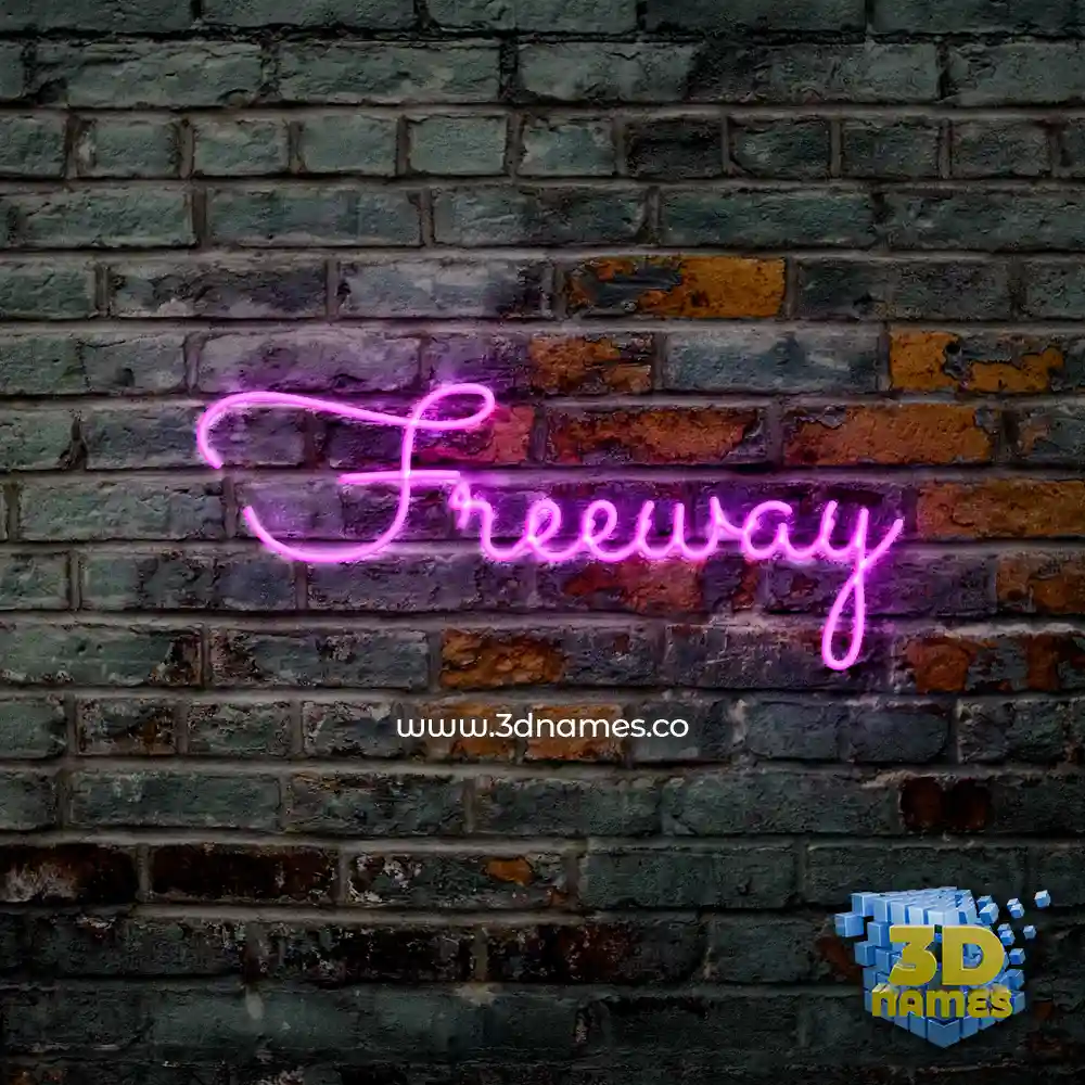 freeway in Pink Neon style - 3D name wallpaper