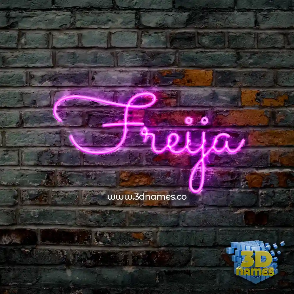 freija in Pink Neon style - 3D name wallpaper