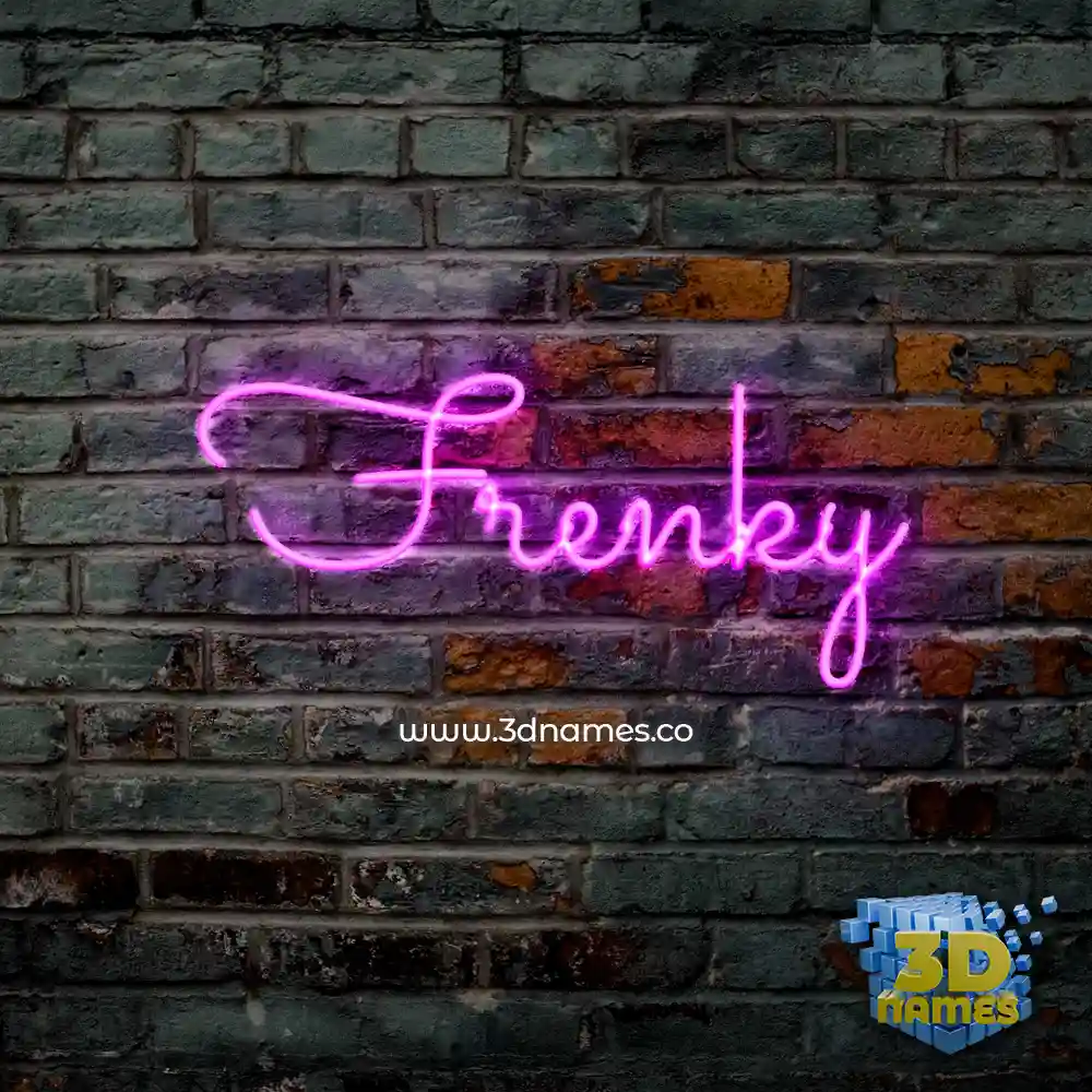frenky in Pink Neon style - 3D name wallpaper
