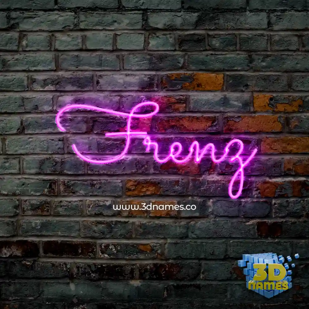 frenz in Pink Neon style - 3D name wallpaper
