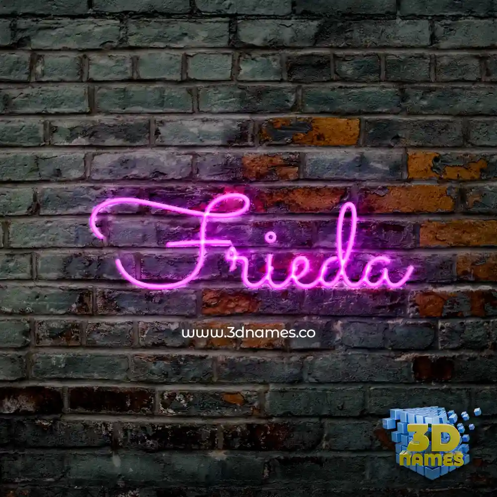 frieda in Pink Neon style - 3D name wallpaper