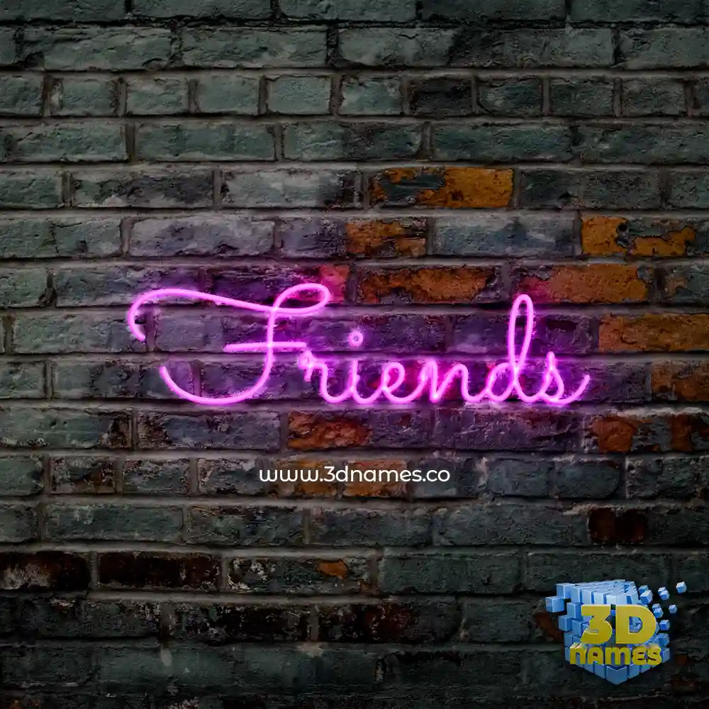 friends in Pink Neon style - 3D name wallpaper