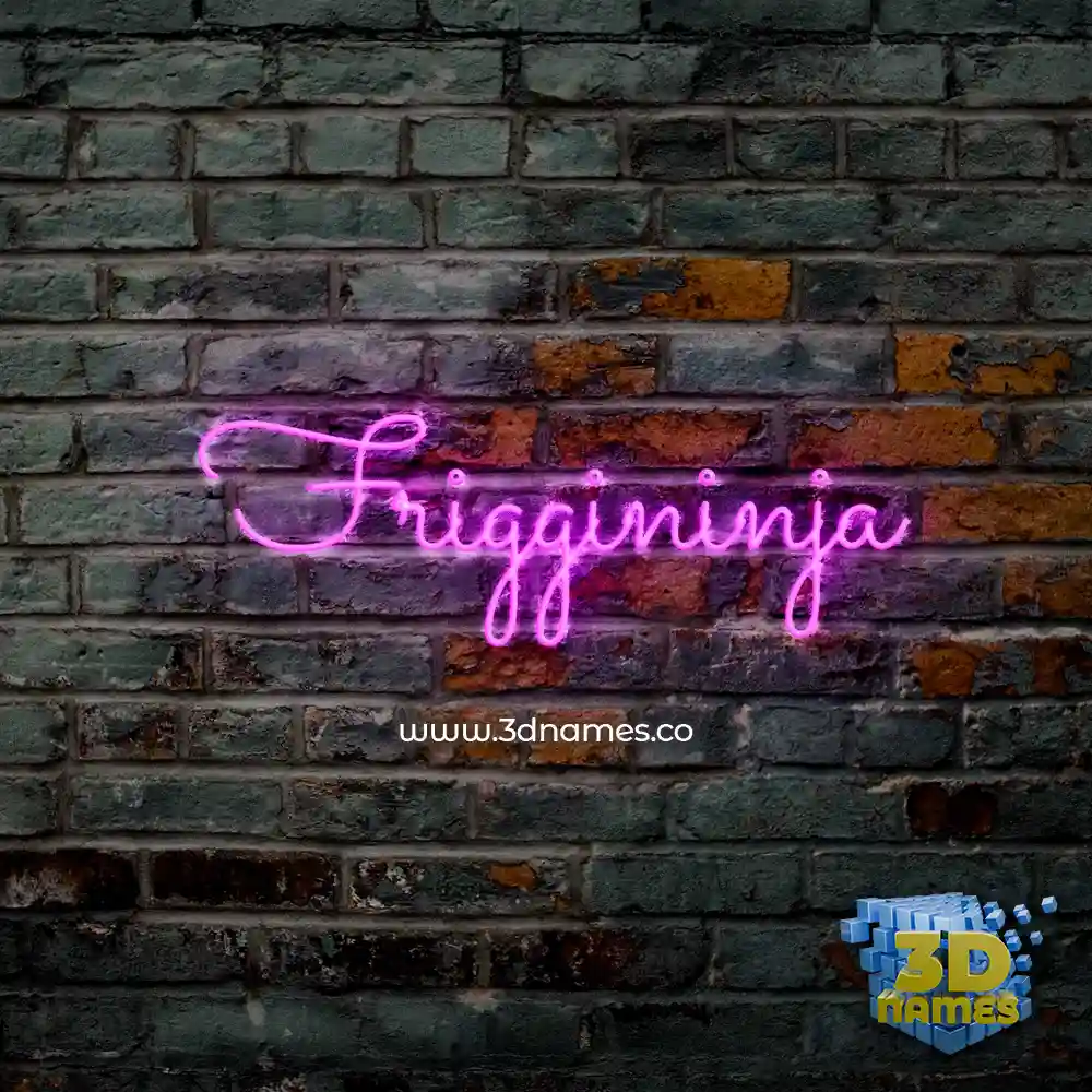 friggininja in Pink Neon style - 3D name wallpaper
