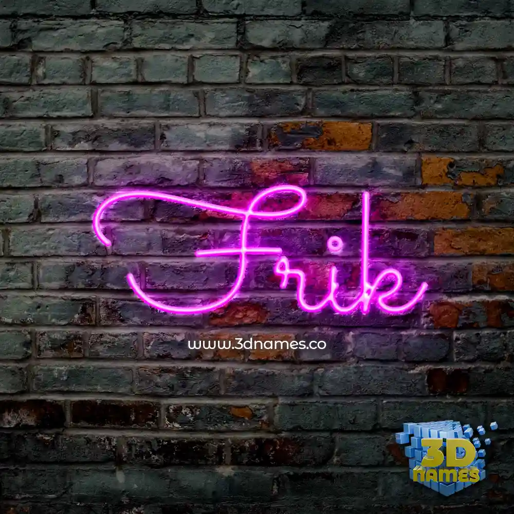 frik in Pink Neon style - 3D name wallpaper