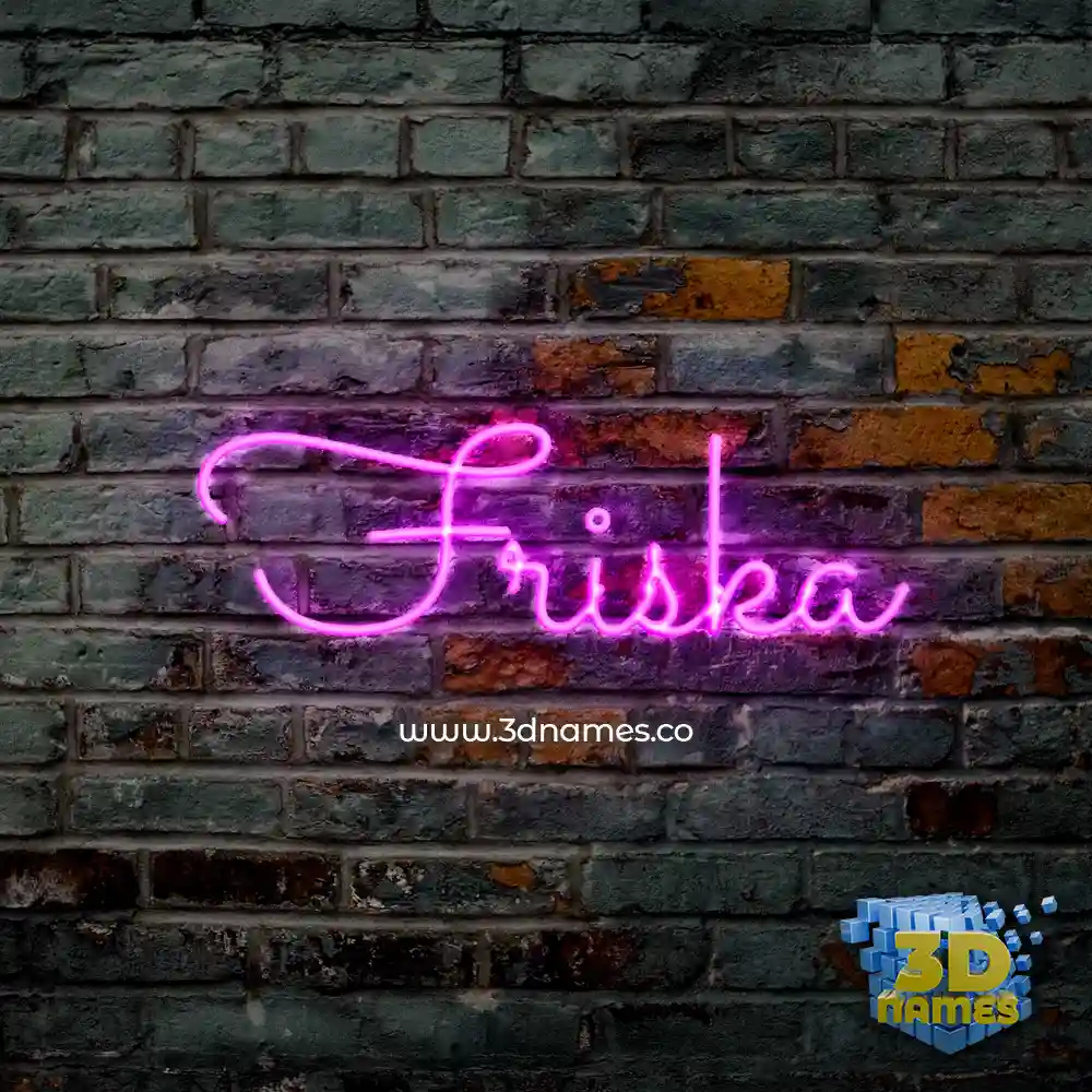 friska in Pink Neon style - 3D name wallpaper
