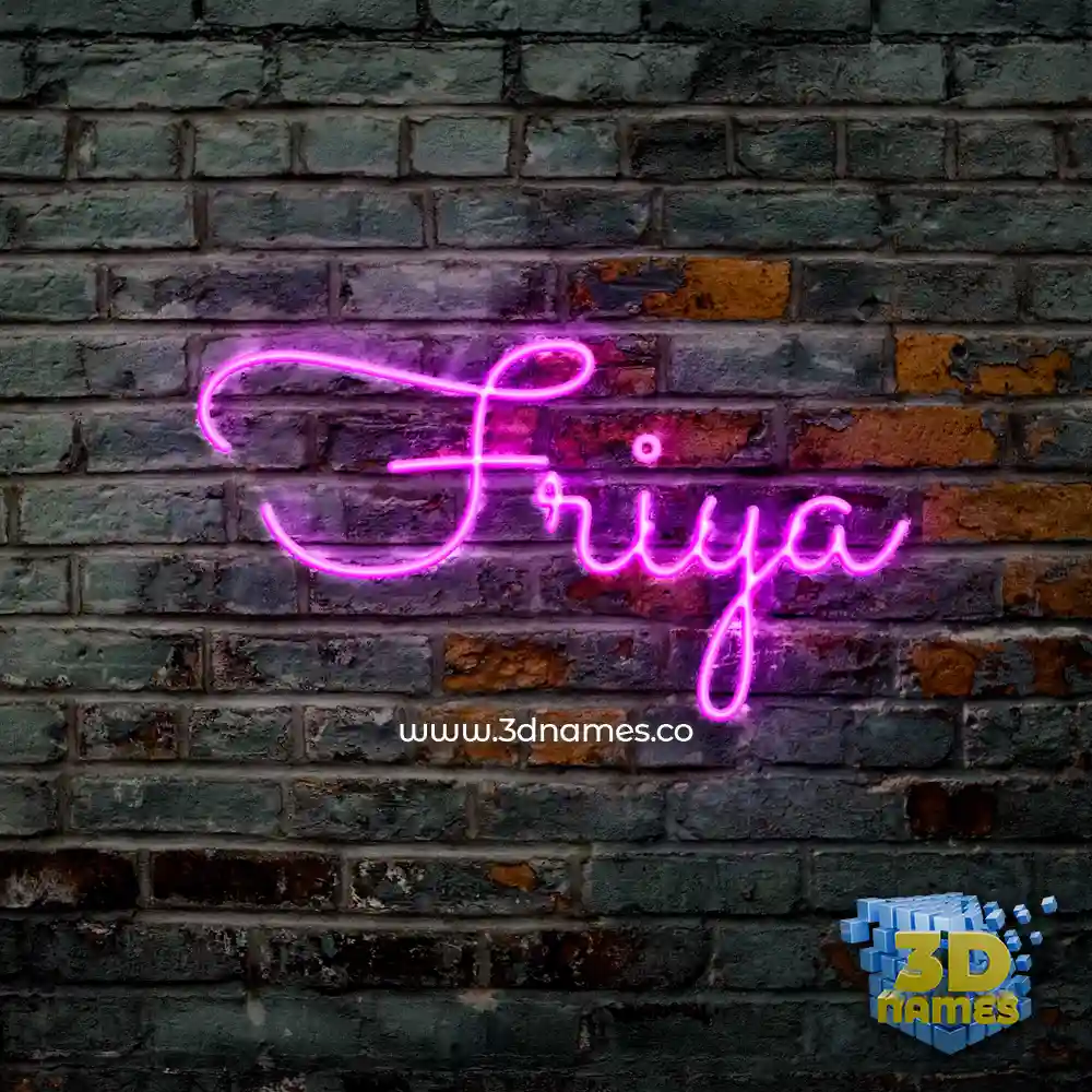 friya in Pink Neon style - 3D name wallpaper