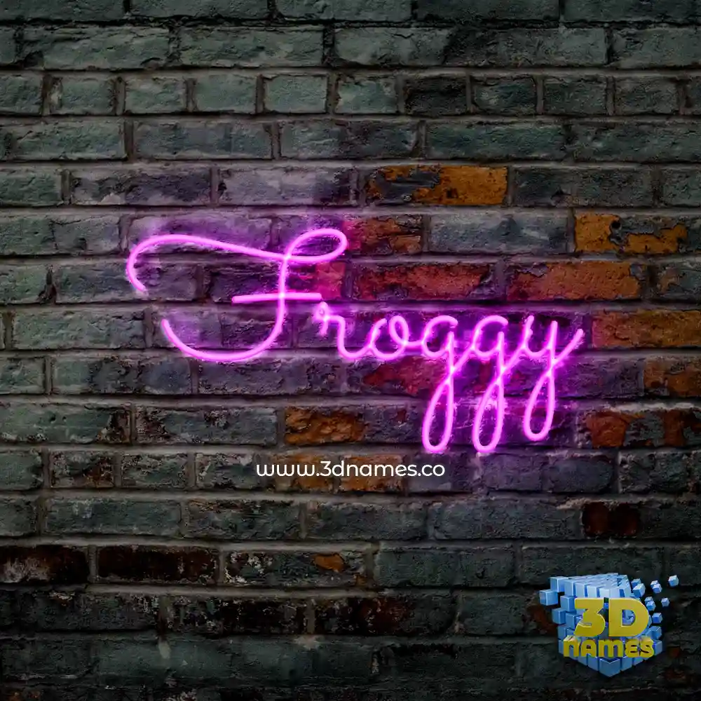 froggy in Pink Neon style - 3D name wallpaper