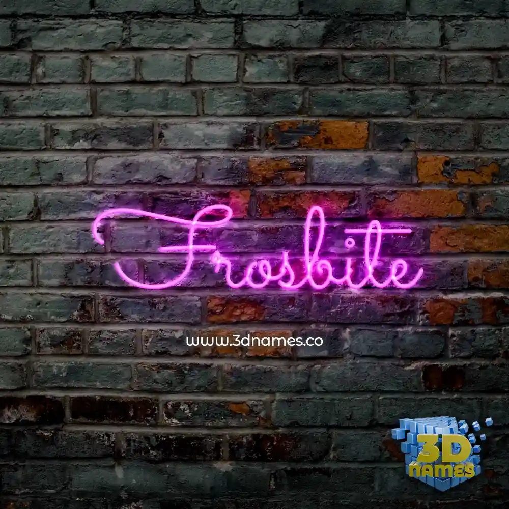 frosbite in Pink Neon style - 3D name wallpaper
