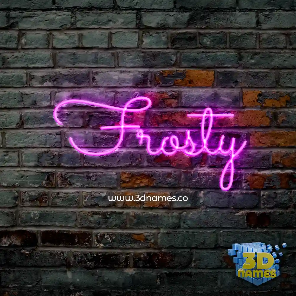 frosty in Pink Neon style - 3D name wallpaper