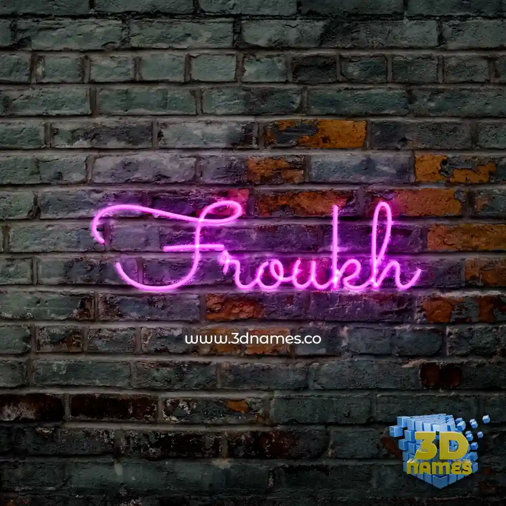 froukh in Pink Neon style - 3D name wallpaper