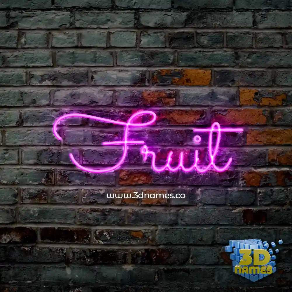 fruit in Pink Neon style - 3D name wallpaper