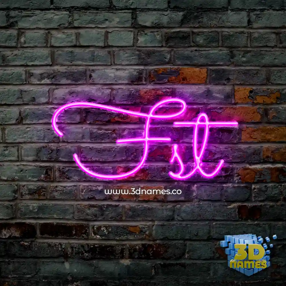 fst in Pink Neon style - 3D name wallpaper