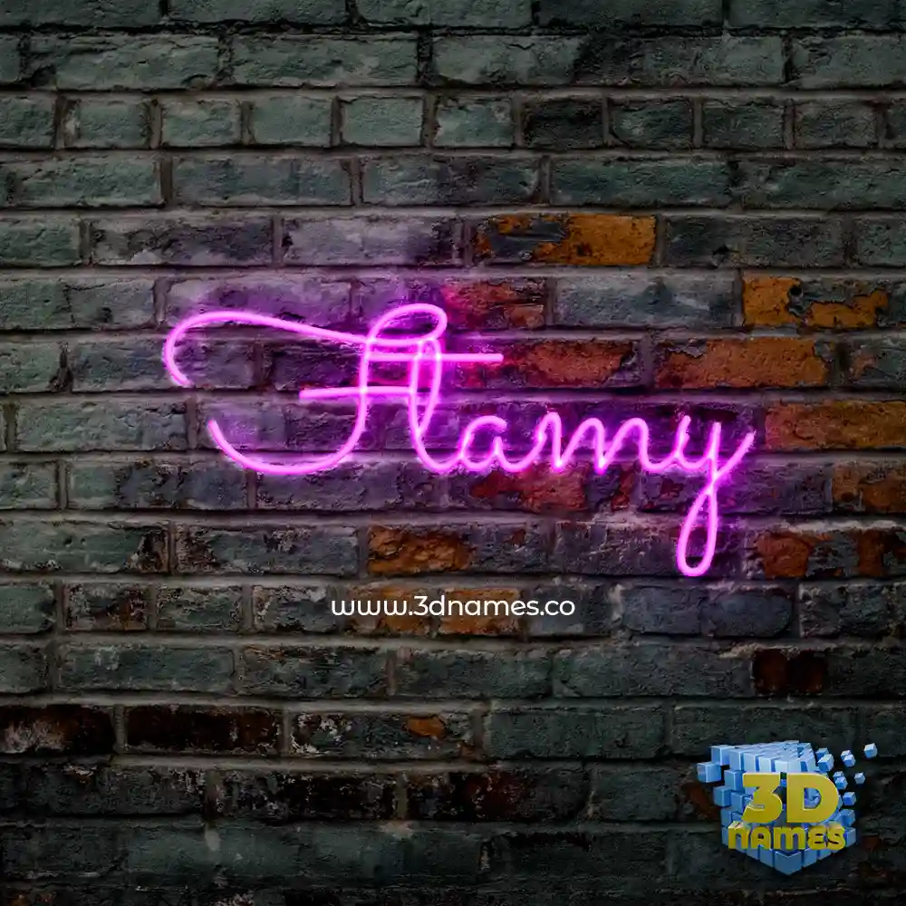 ftamy in Pink Neon style - 3D name wallpaper