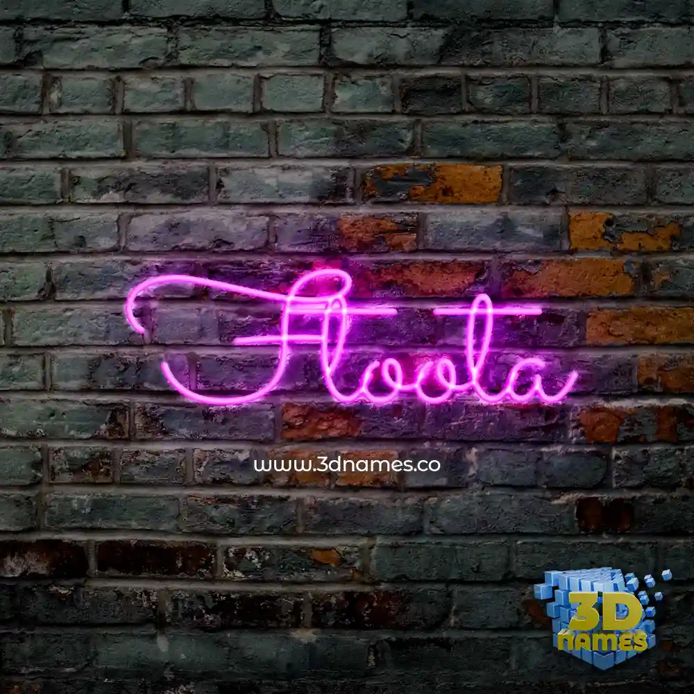 ftoota in Pink Neon style - 3D name wallpaper
