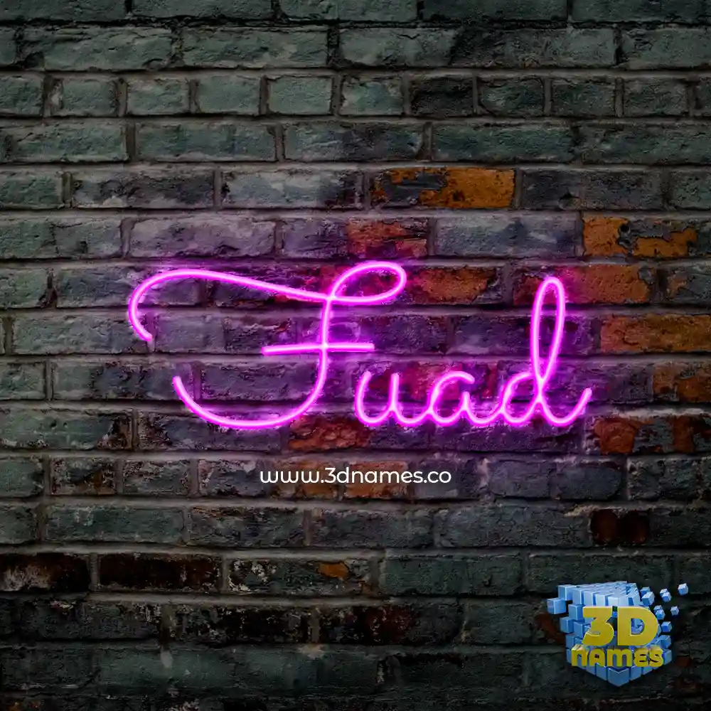 fuad in Pink Neon style - 3D name wallpaper