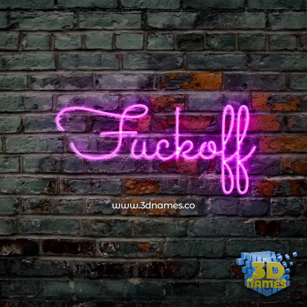 fuckoff in Pink Neon style - 3D name wallpaper