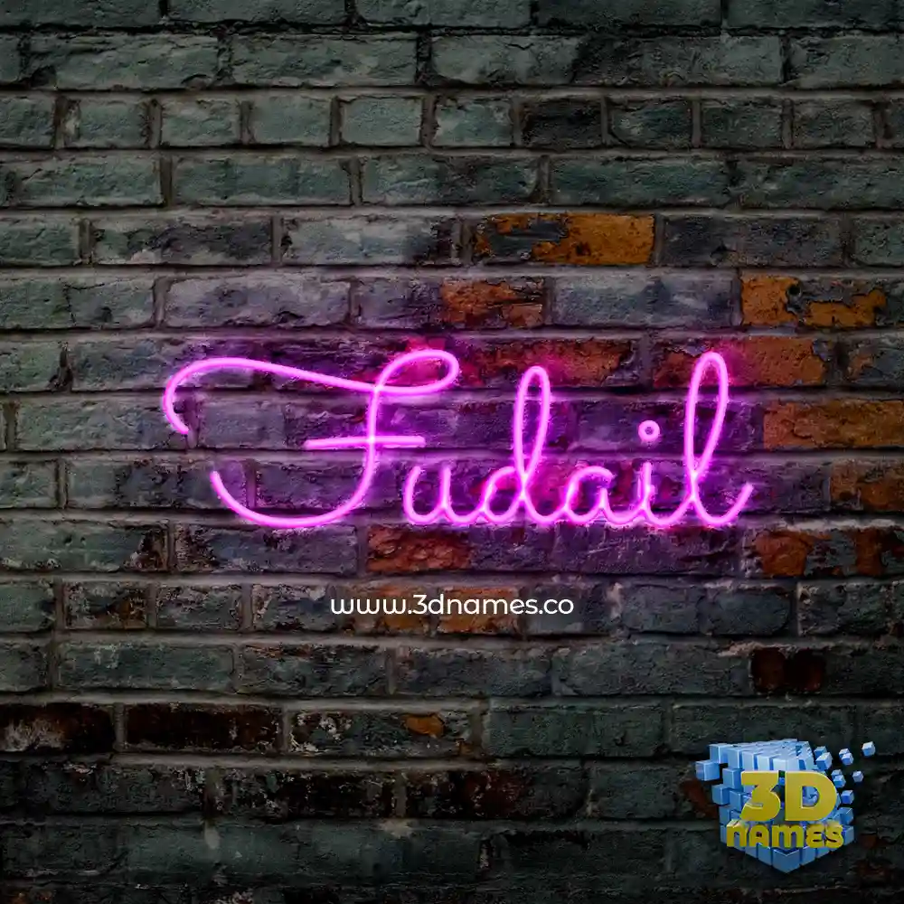 fudail in Pink Neon style - 3D name wallpaper