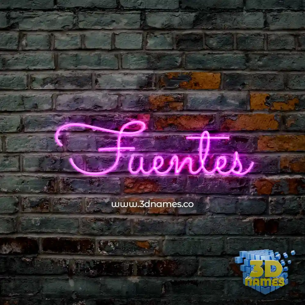 fuentes in Pink Neon style - 3D name wallpaper