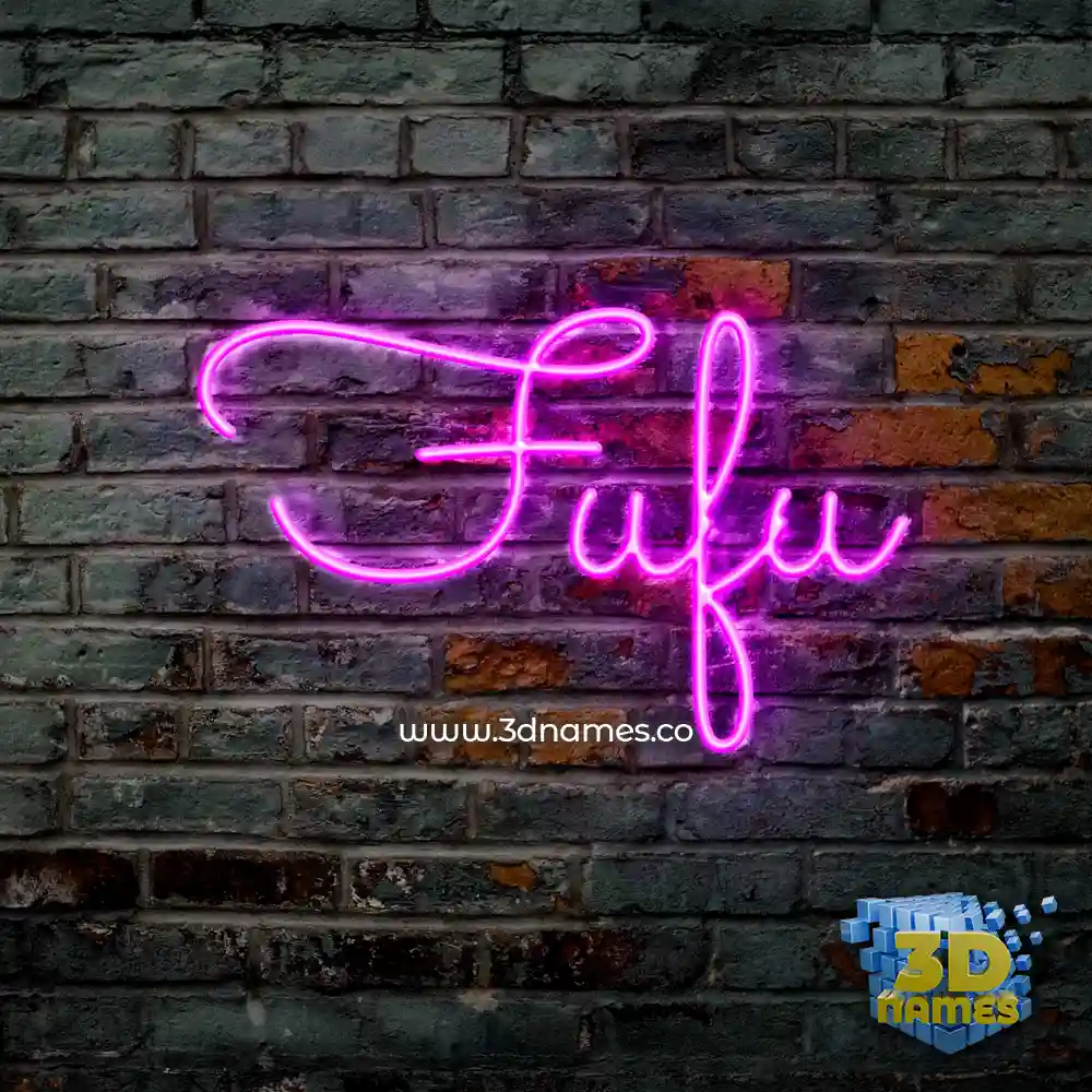 fufu in Pink Neon style - 3D name wallpaper