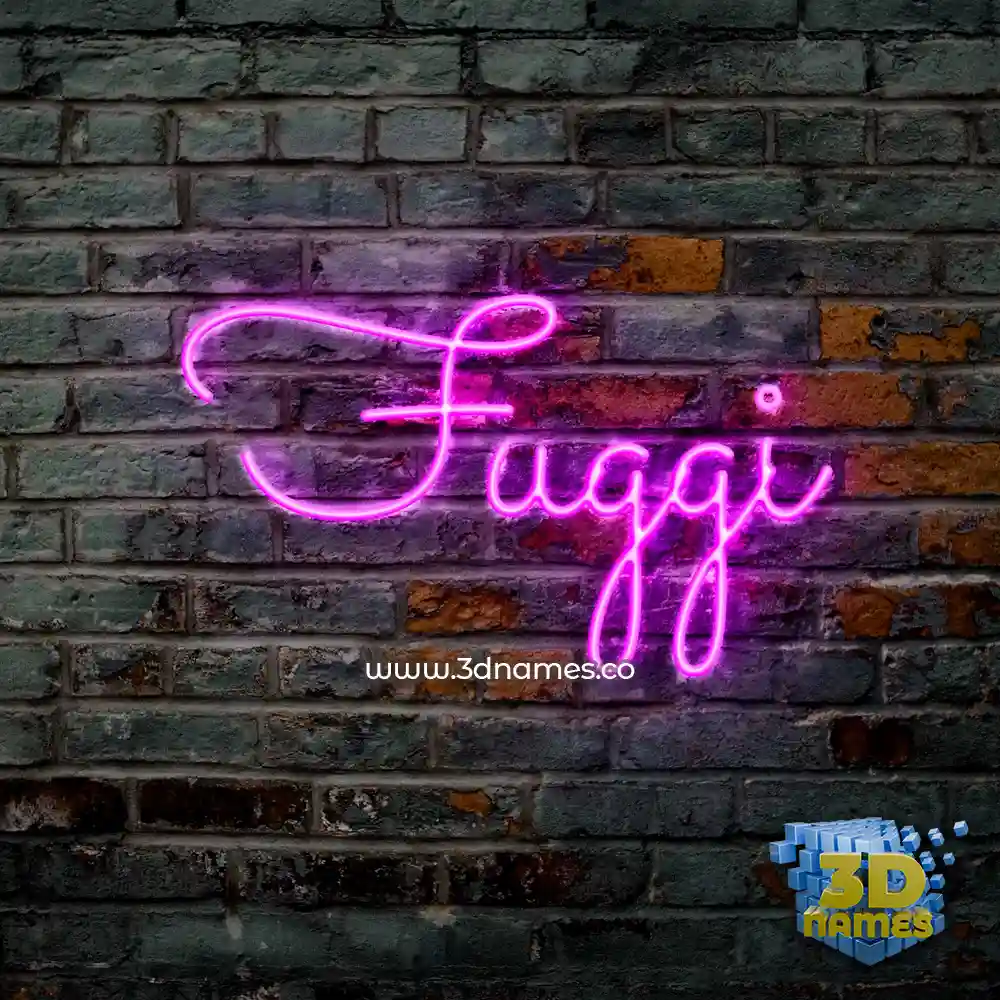 fuggi in Pink Neon style - 3D name wallpaper