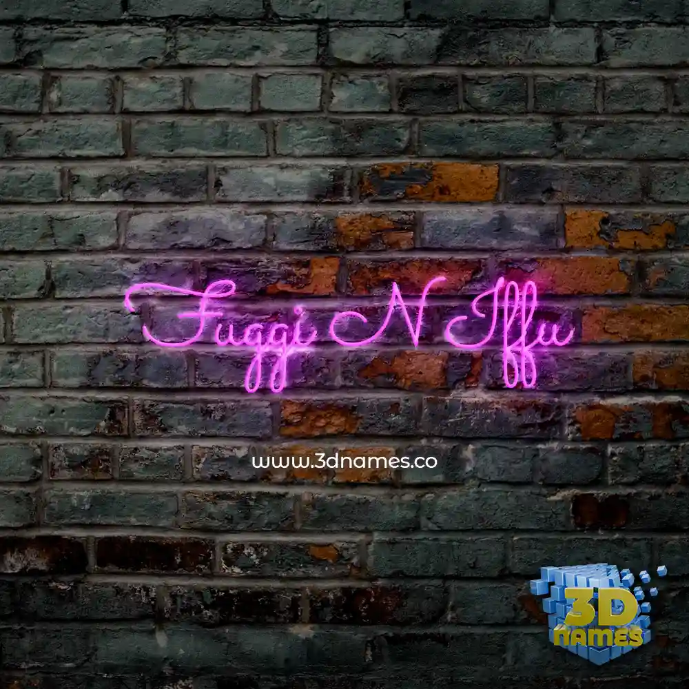 fuggi n iffu in Pink Neon style - 3D name wallpaper