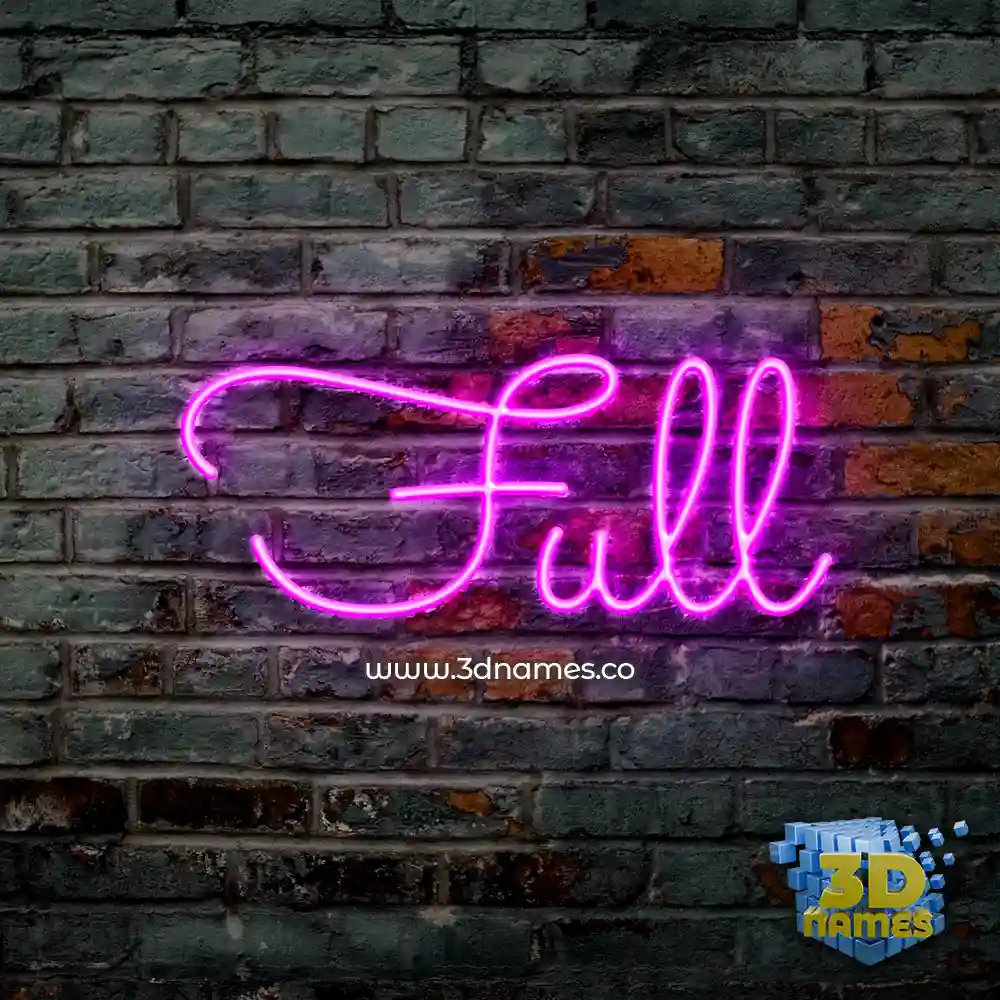 full in Pink Neon style - 3D name wallpaper