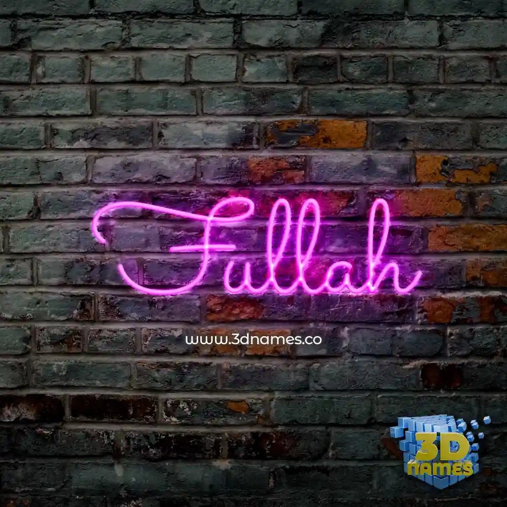 fullah in Pink Neon style - 3D name wallpaper