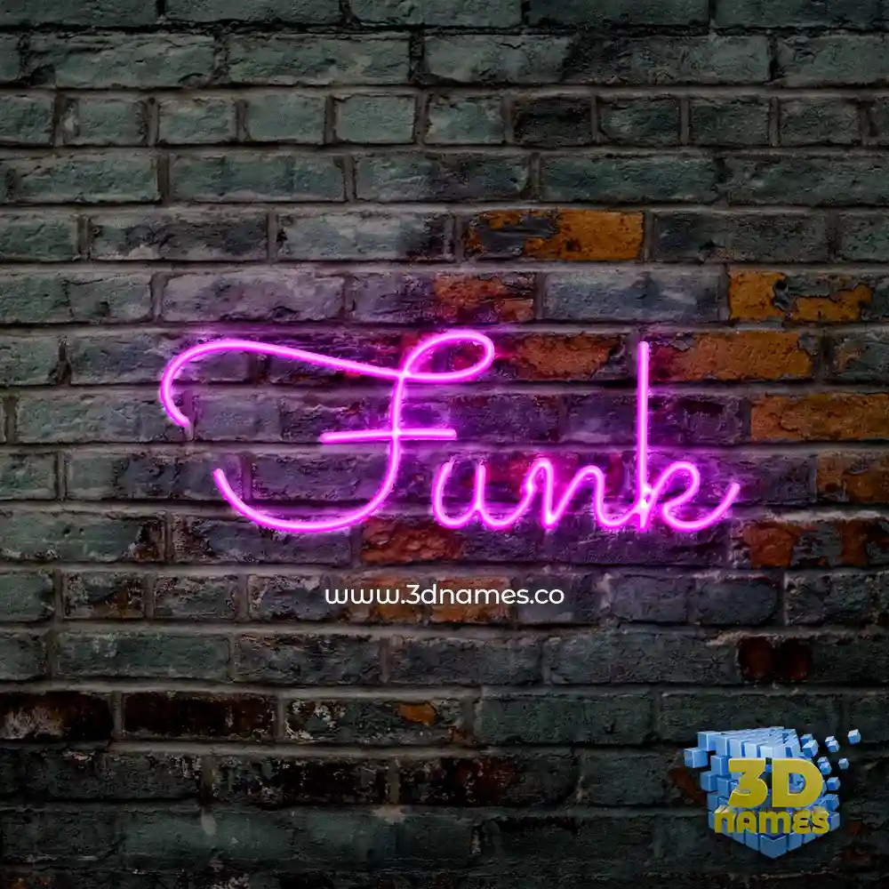 funk in Pink Neon style - 3D name wallpaper