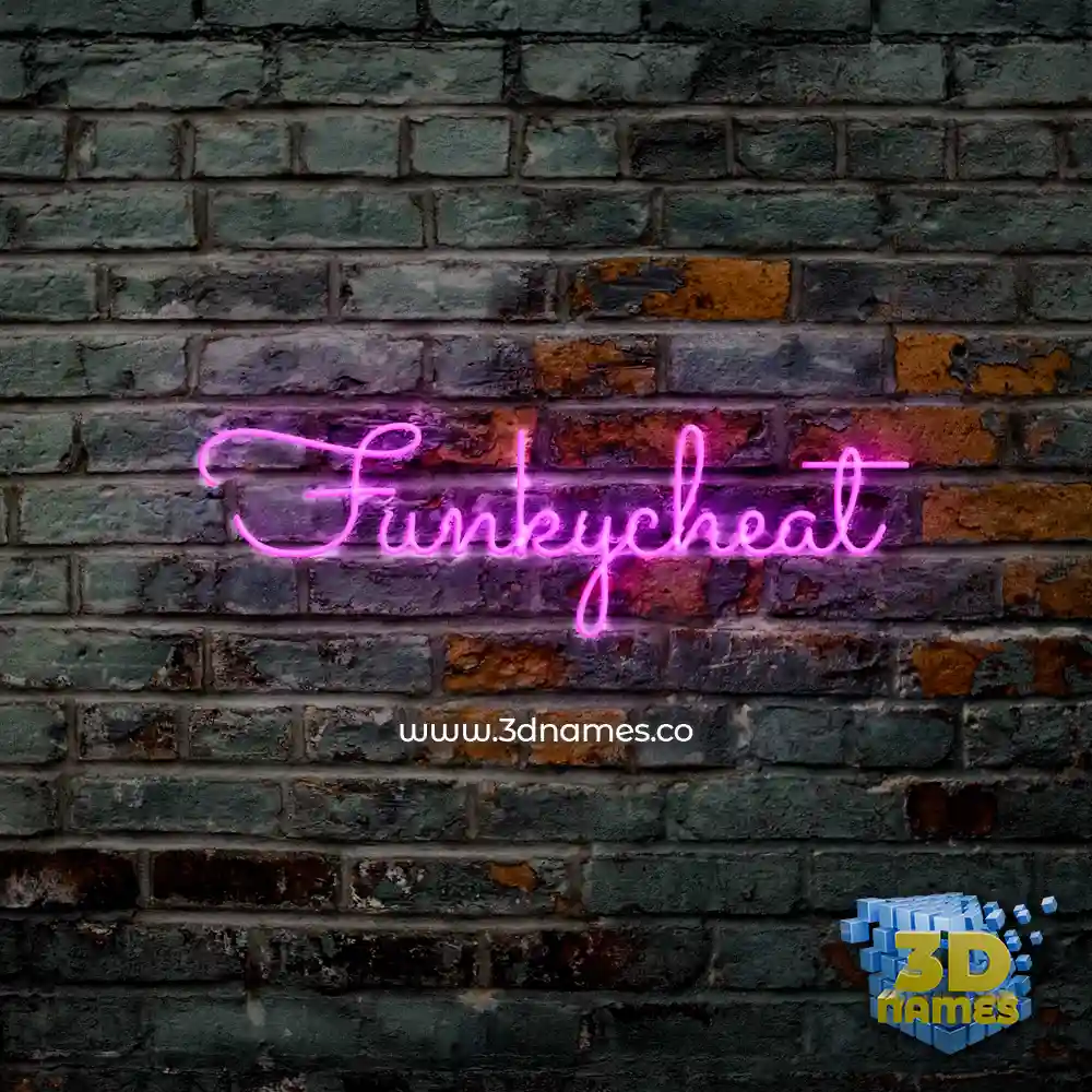 funkycheat in Pink Neon style - 3D name wallpaper