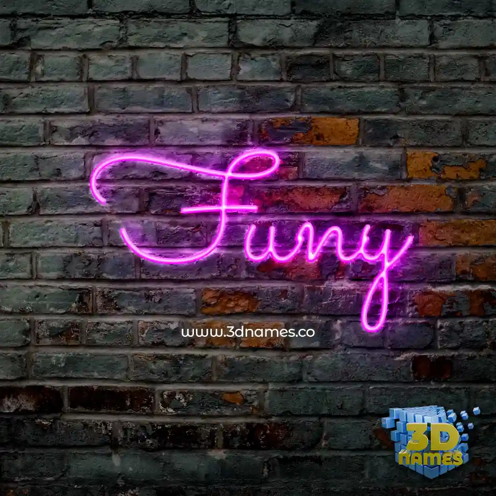 funy in Pink Neon style - 3D name wallpaper