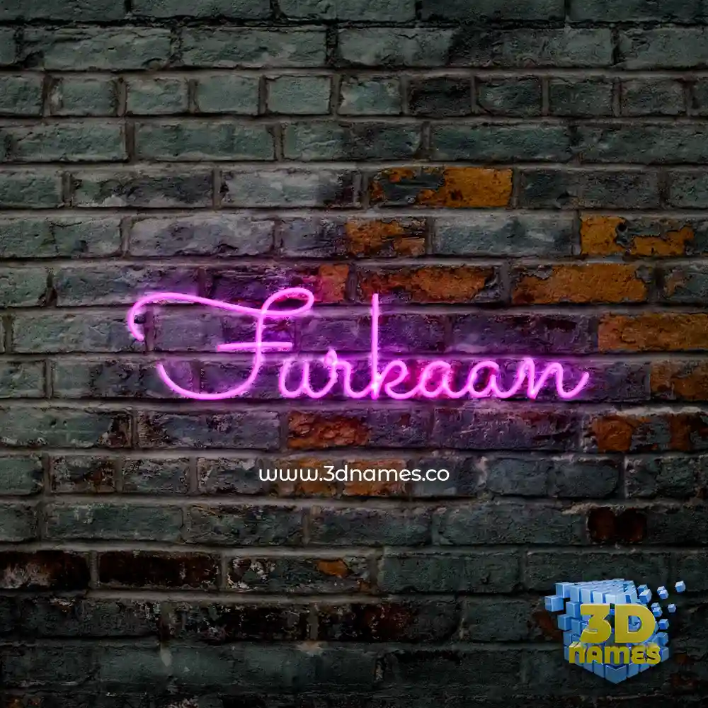 furkaan in Pink Neon style - 3D name wallpaper