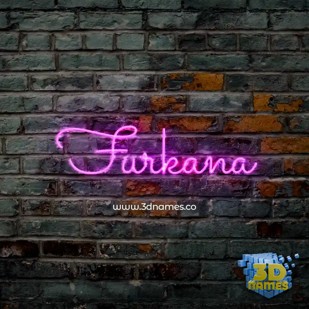 furkana in Pink Neon style - 3D name wallpaper