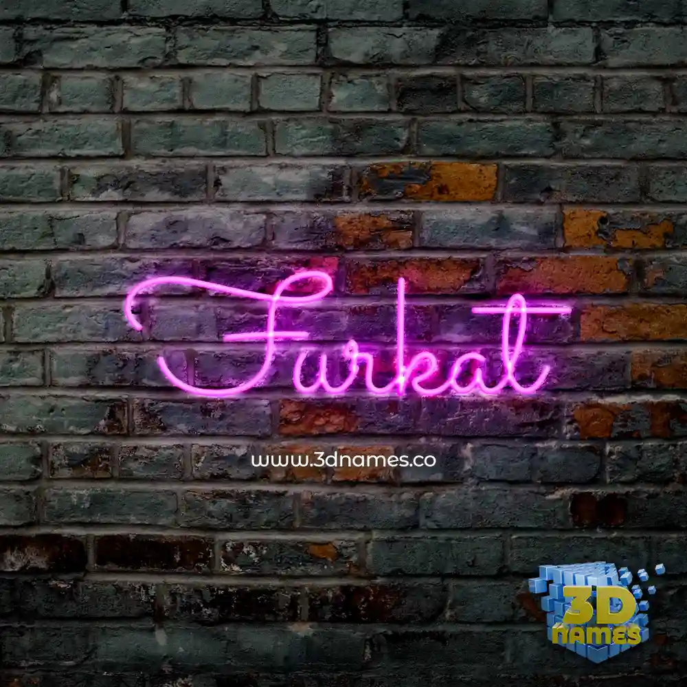 furkat in Pink Neon style - 3D name wallpaper