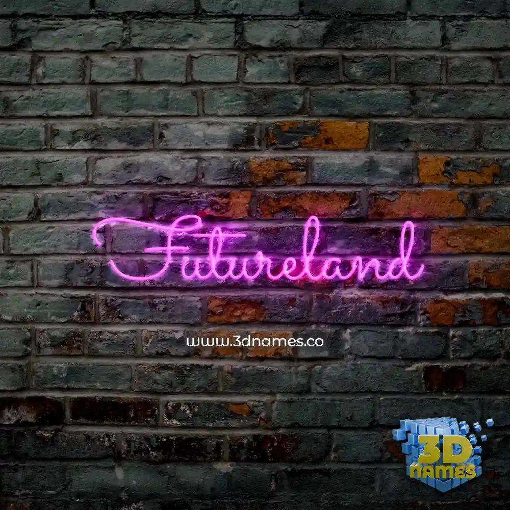 futureland in Pink Neon style - 3D name wallpaper