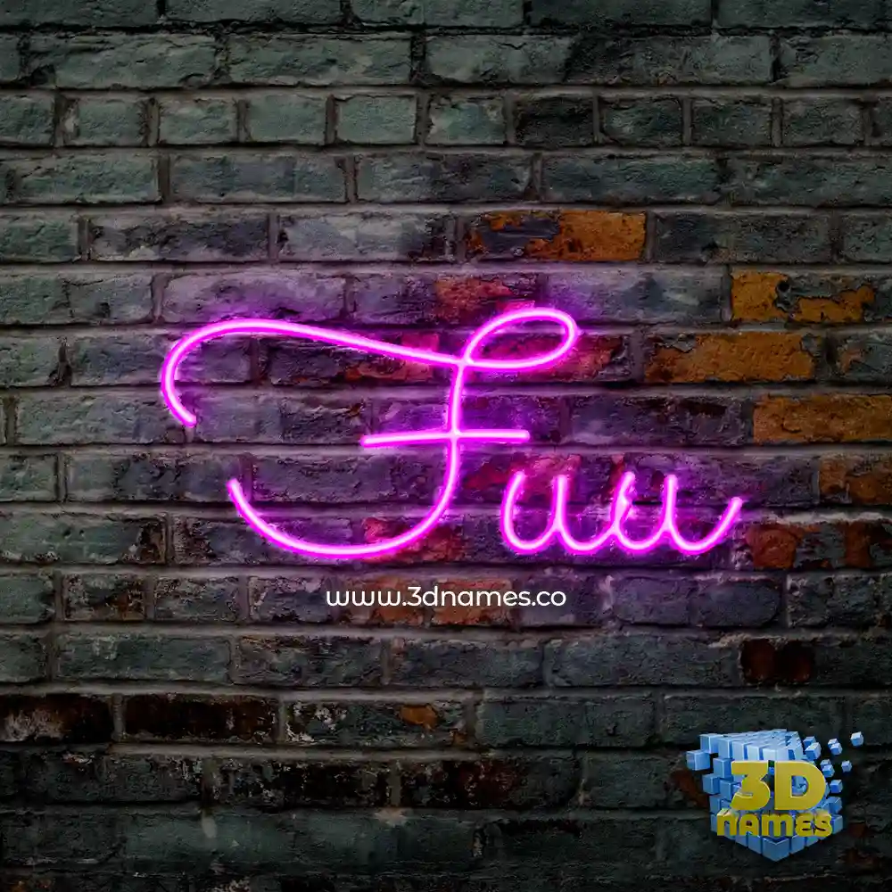 fuu in Pink Neon style - 3D name wallpaper