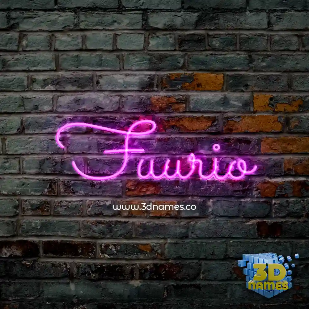 fuurio in Pink Neon style - 3D name wallpaper