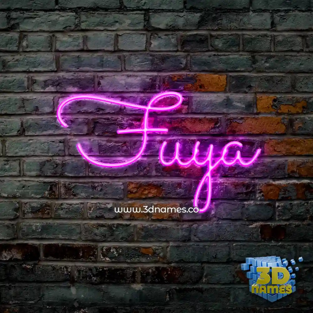 fuya in Pink Neon style - 3D name wallpaper