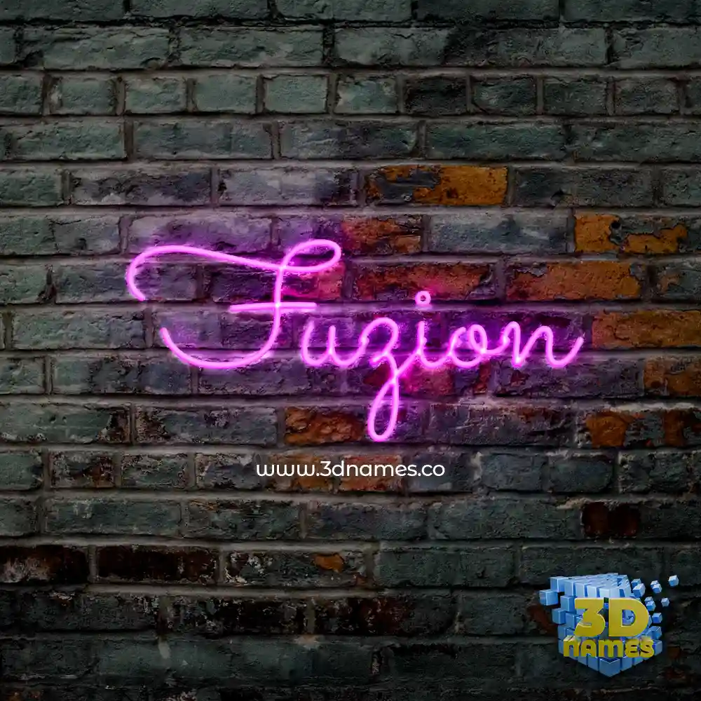 fuzion in Pink Neon style - 3D name wallpaper