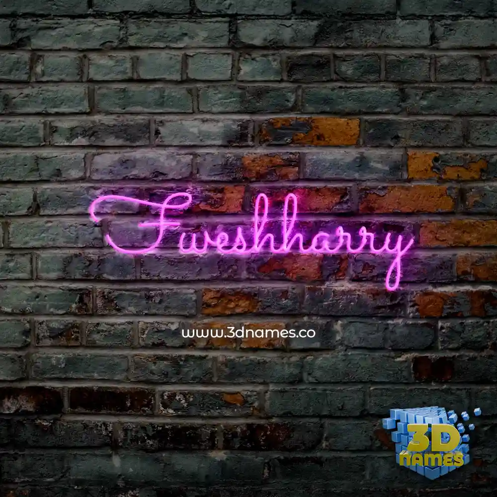 fweshharry in Pink Neon style - 3D name wallpaper