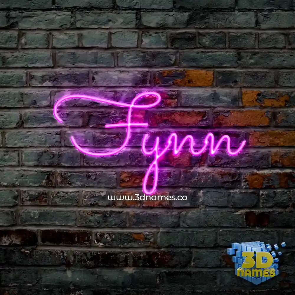 fynn in Pink Neon style - 3D name wallpaper
