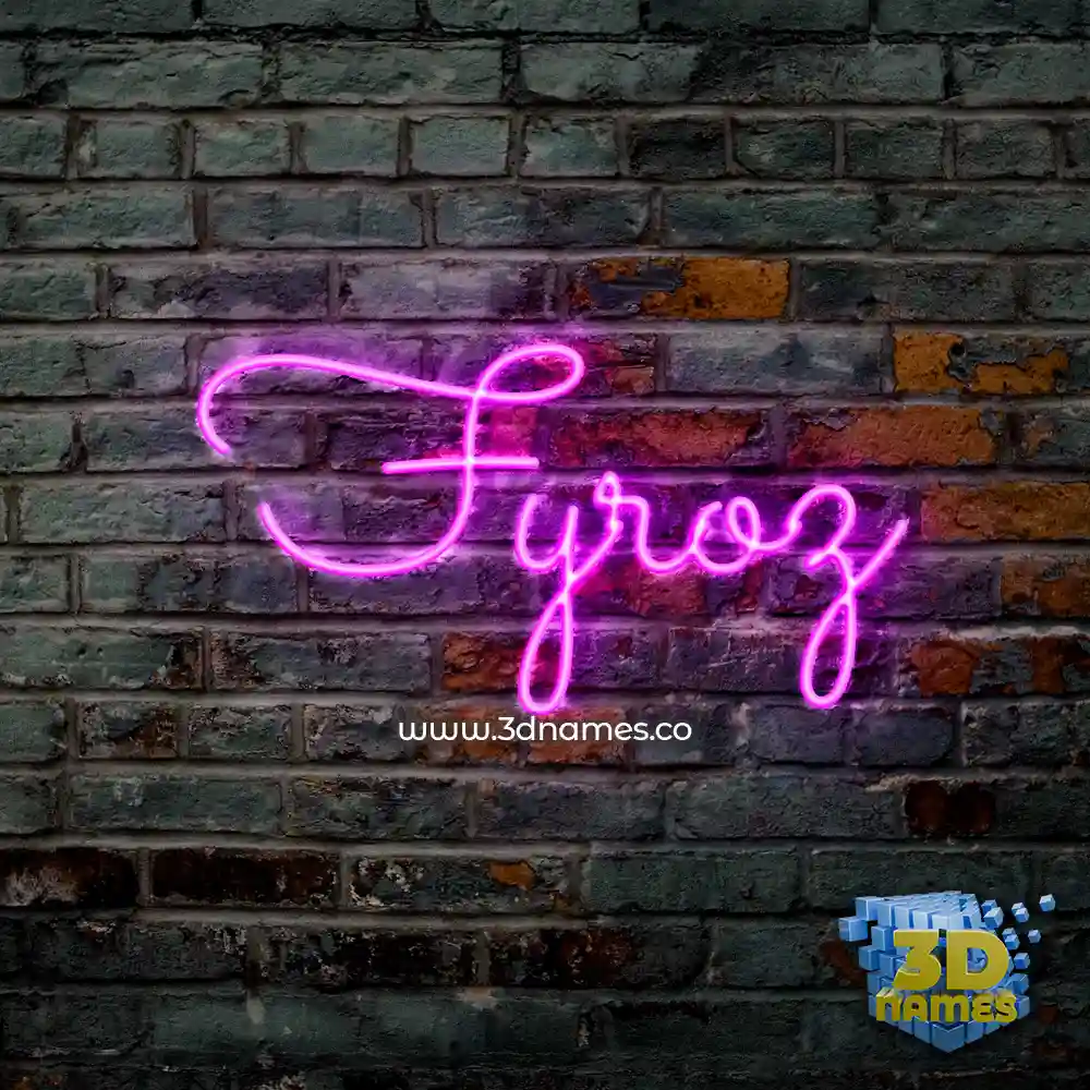 fyroz in Pink Neon style - 3D name wallpaper