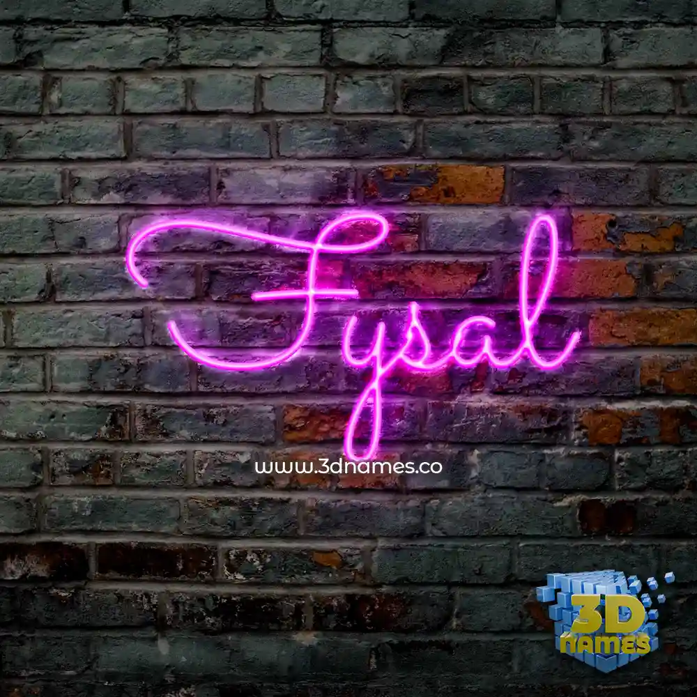 fysal in Pink Neon style - 3D name wallpaper