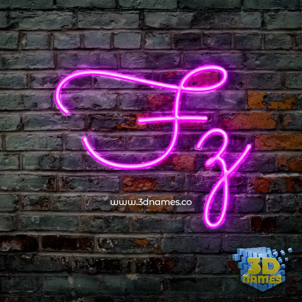 fz in Pink Neon style - 3D name wallpaper