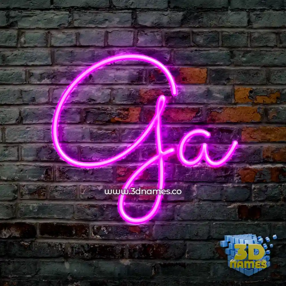 ga in Pink Neon style - 3D name wallpaper
