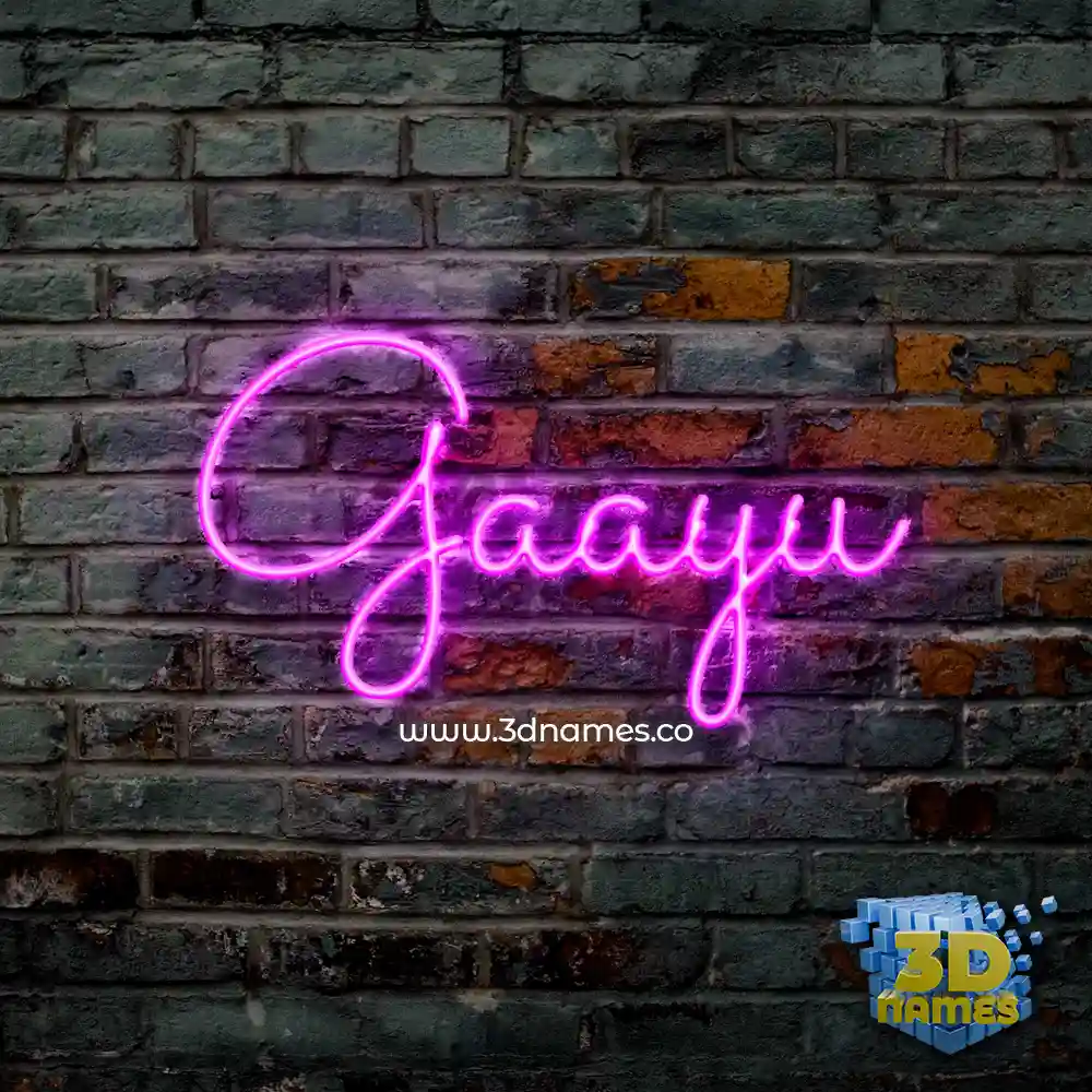gaayu in Pink Neon style - 3D name wallpaper