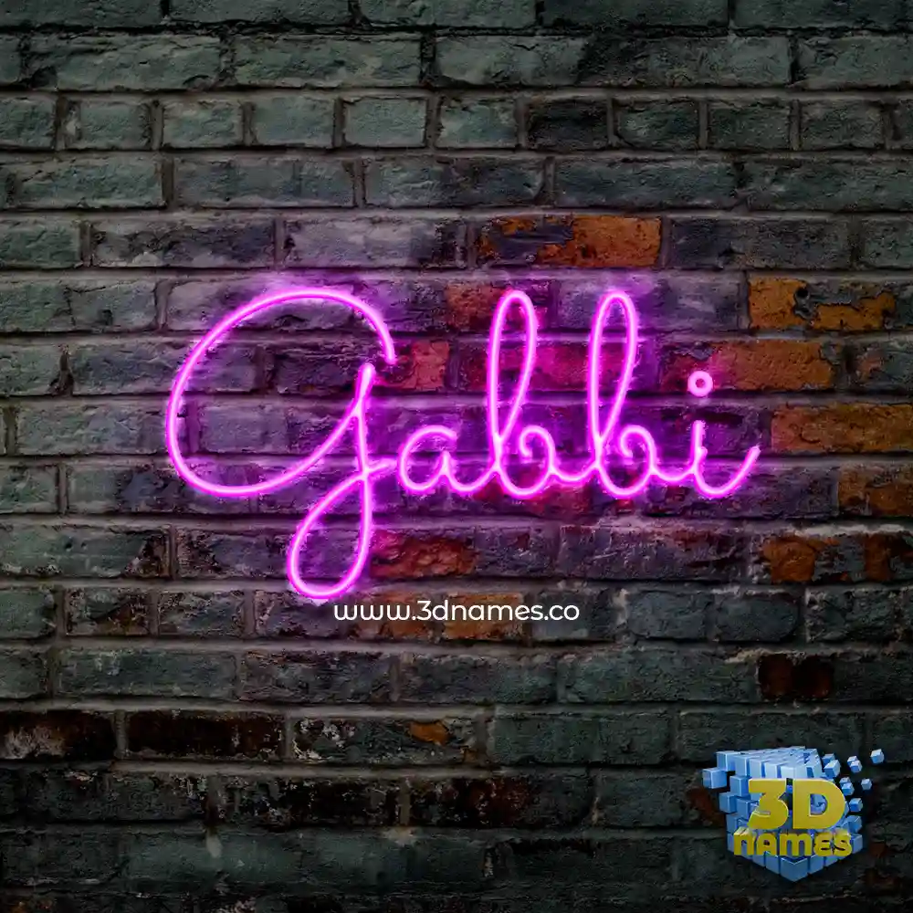 gabbi in Pink Neon style - 3D name wallpaper