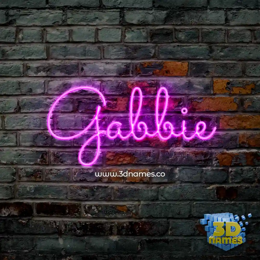 gabbie in Pink Neon style - 3D name wallpaper